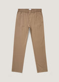 Men's Cotton Drawstring Trousers in Dark Stone