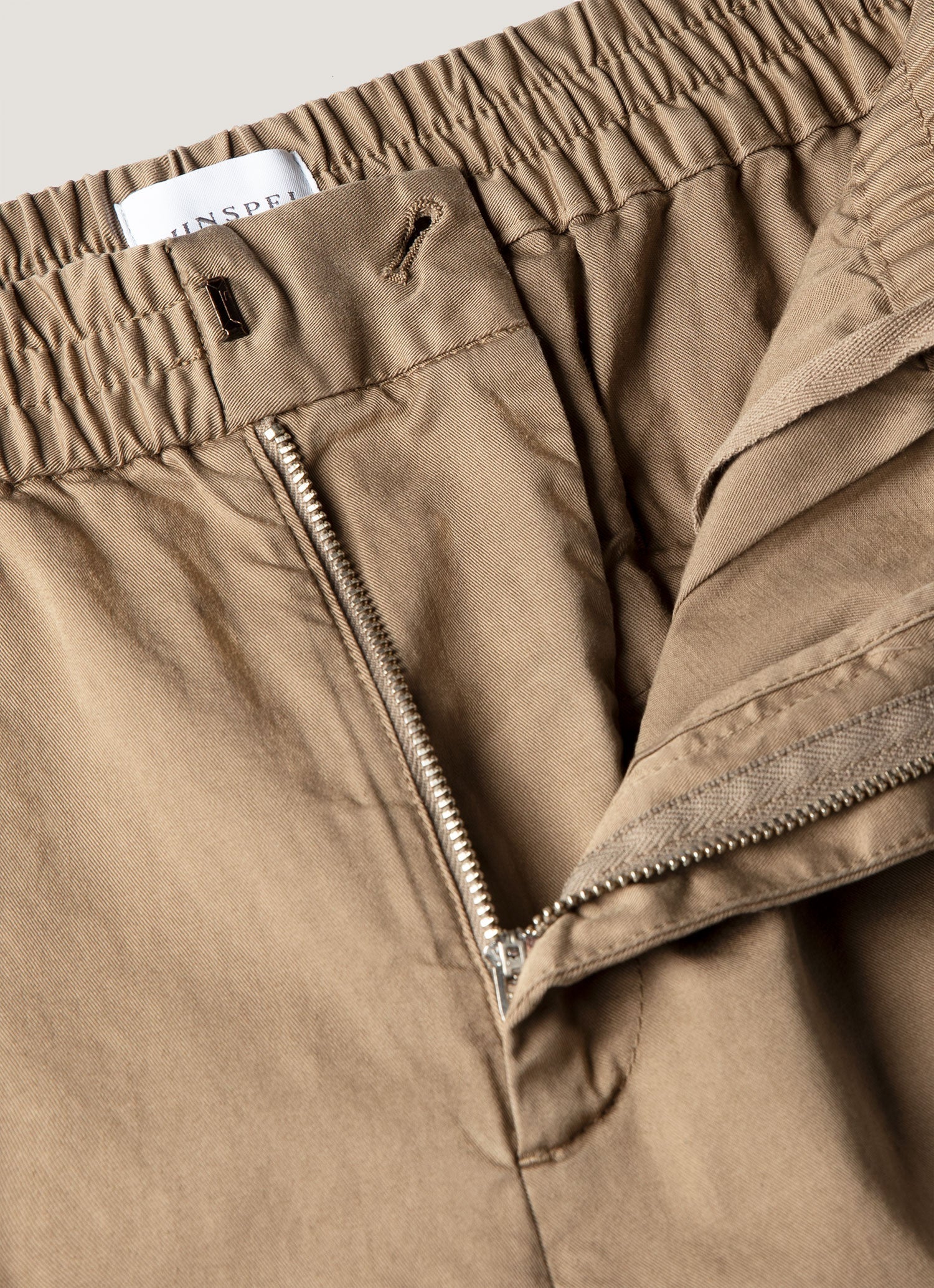 Men's Cotton Drawstring Trousers in Dark Stone
