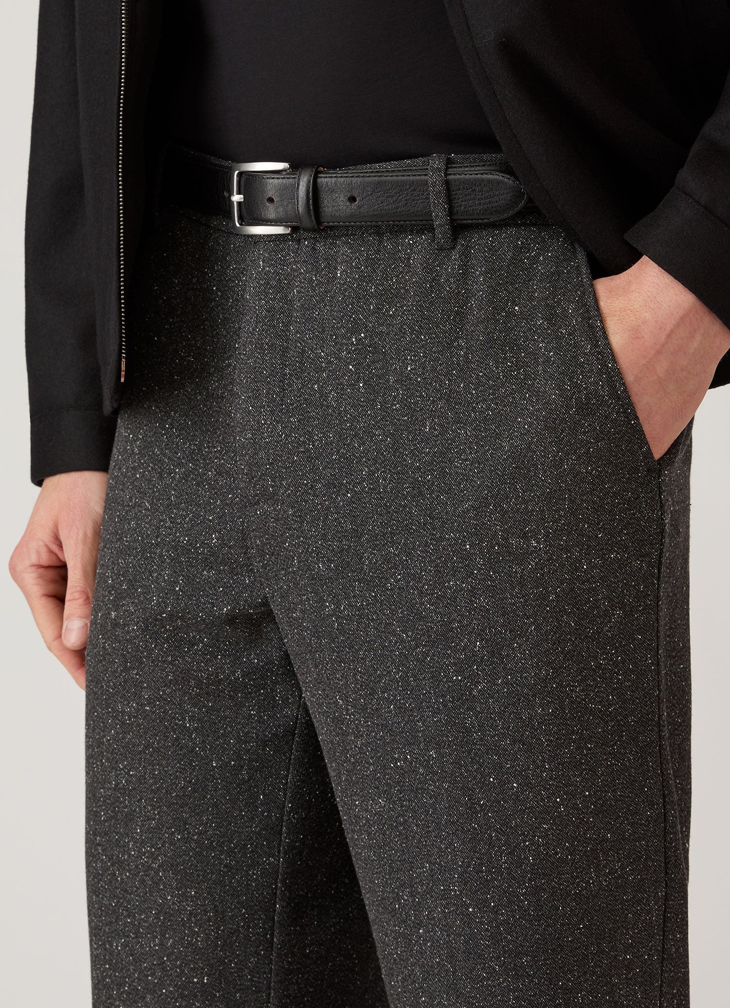 Men's Donegal Tweed Trouser in Anthracite Melange