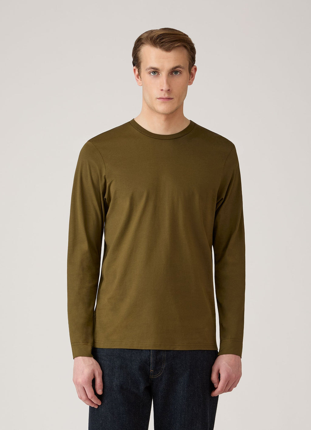 Men's Long Sleeve Riviera Midweight T-shirt in Loden Green