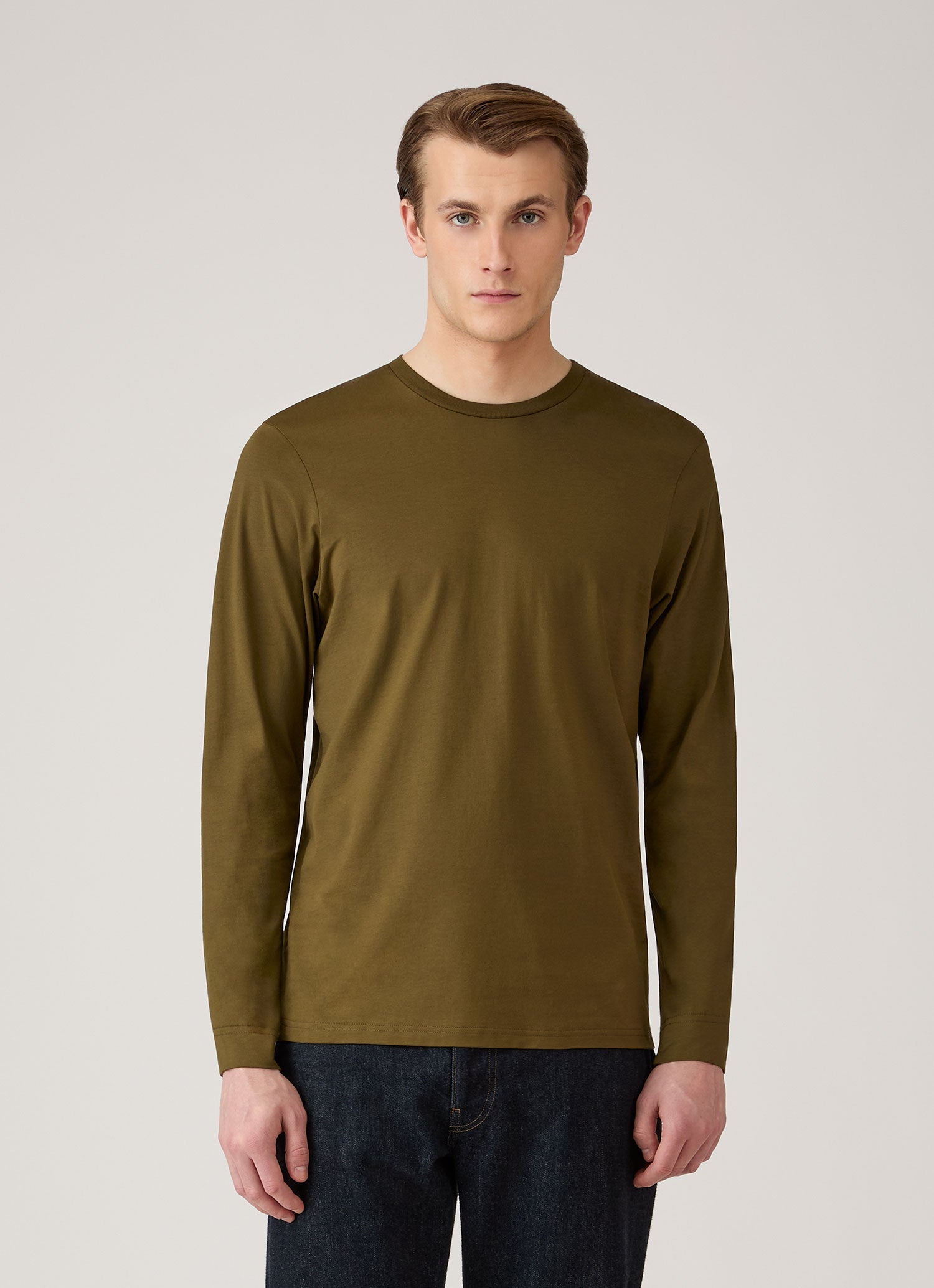 Men's Long Sleeve Riviera Midweight T-shirt in Loden Green