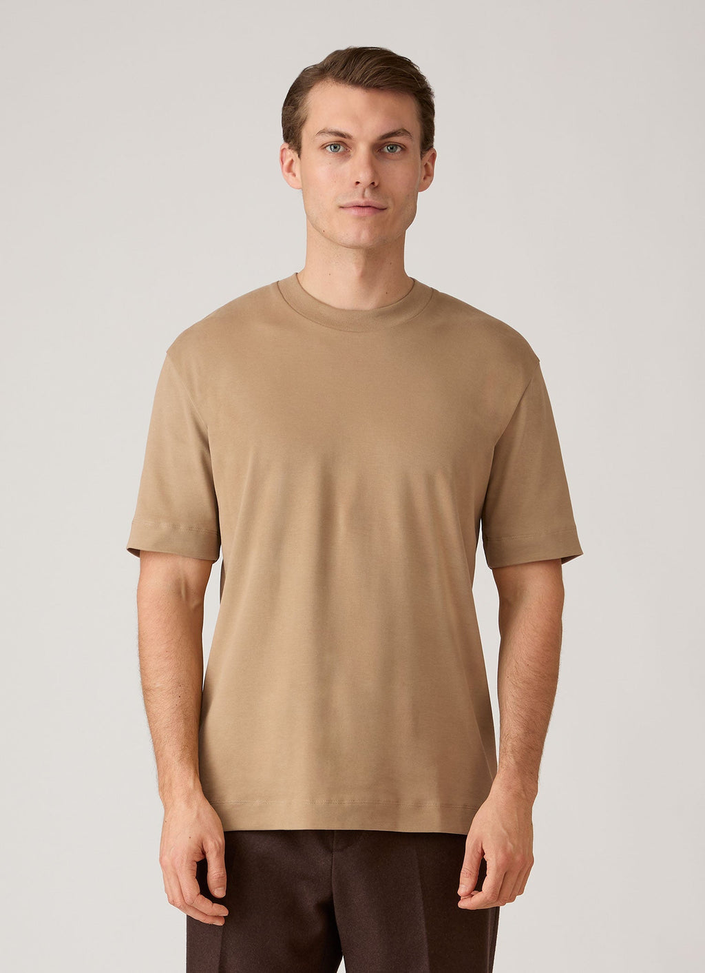 Men's Relaxed Fit Heavyweight T-shirt in Dark Beige