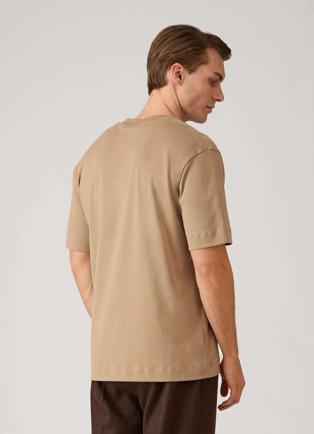 Men's Relaxed Fit Heavyweight T-shirt in Dark Beige