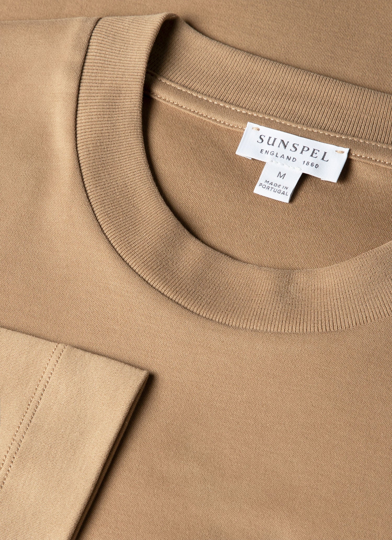 Men's Long Sleeve Heavyweight T-shirt in Dark Beige