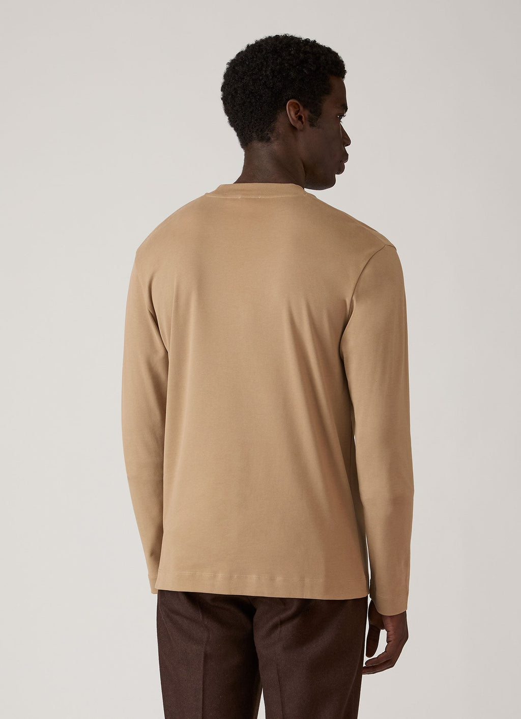 Men's Long Sleeve Heavyweight T-shirt in Dark Beige