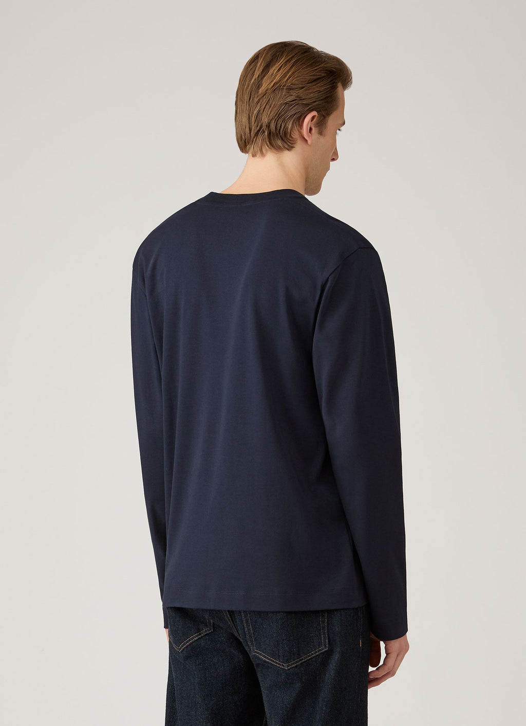 Men's Long Sleeve Heavyweight T-shirt in Midnight Navy