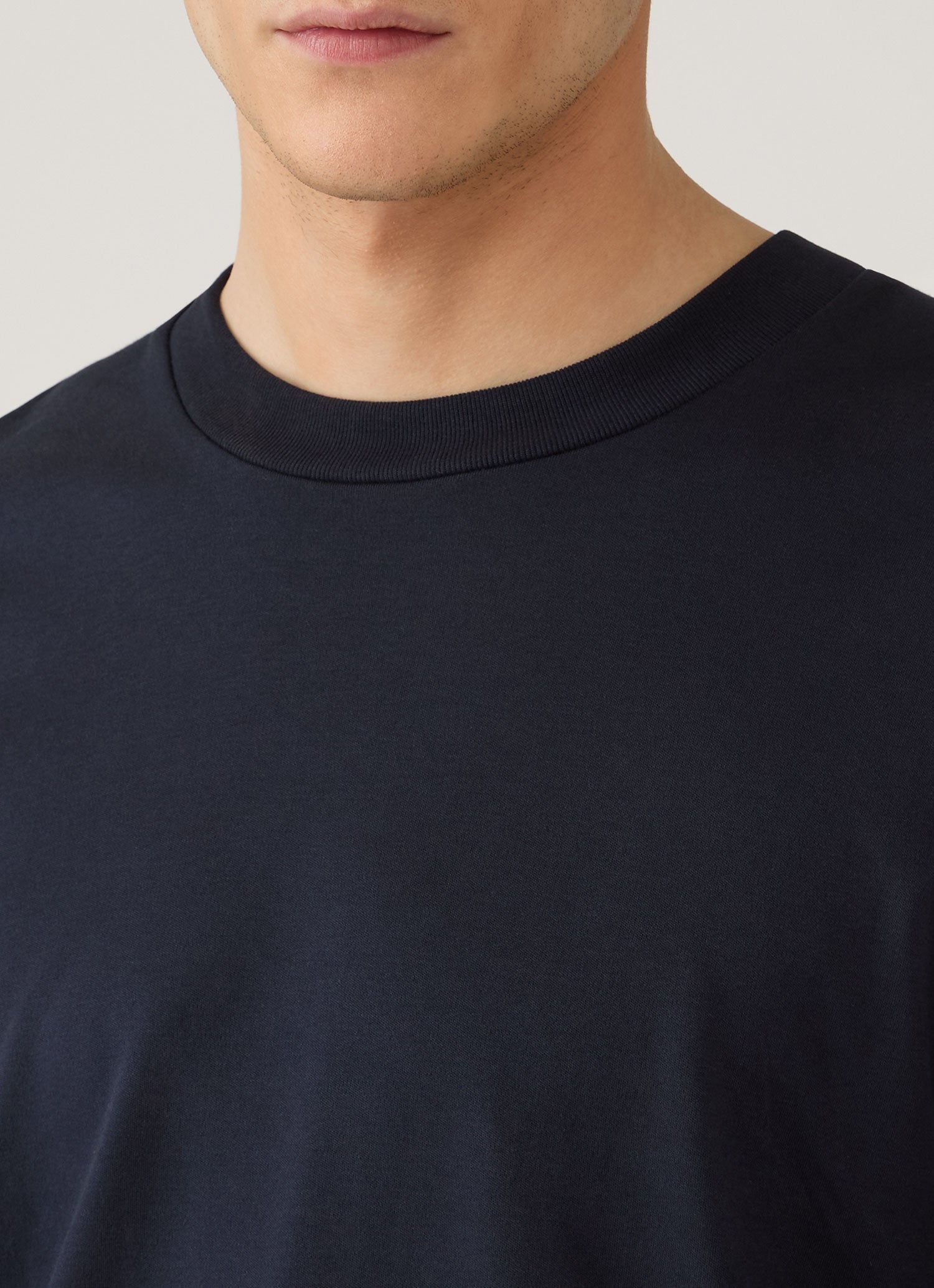 Men's Long Sleeve Heavyweight T-shirt in Midnight Navy