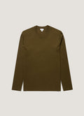 Men's Long Sleeve Heavyweight T-shirt in Loden Green