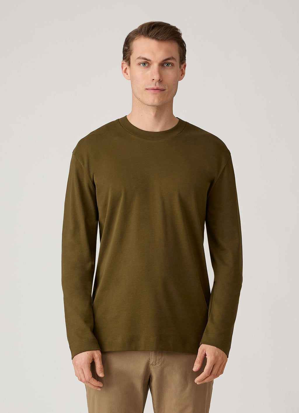 Men's Long Sleeve Heavyweight T-shirt in Loden Green