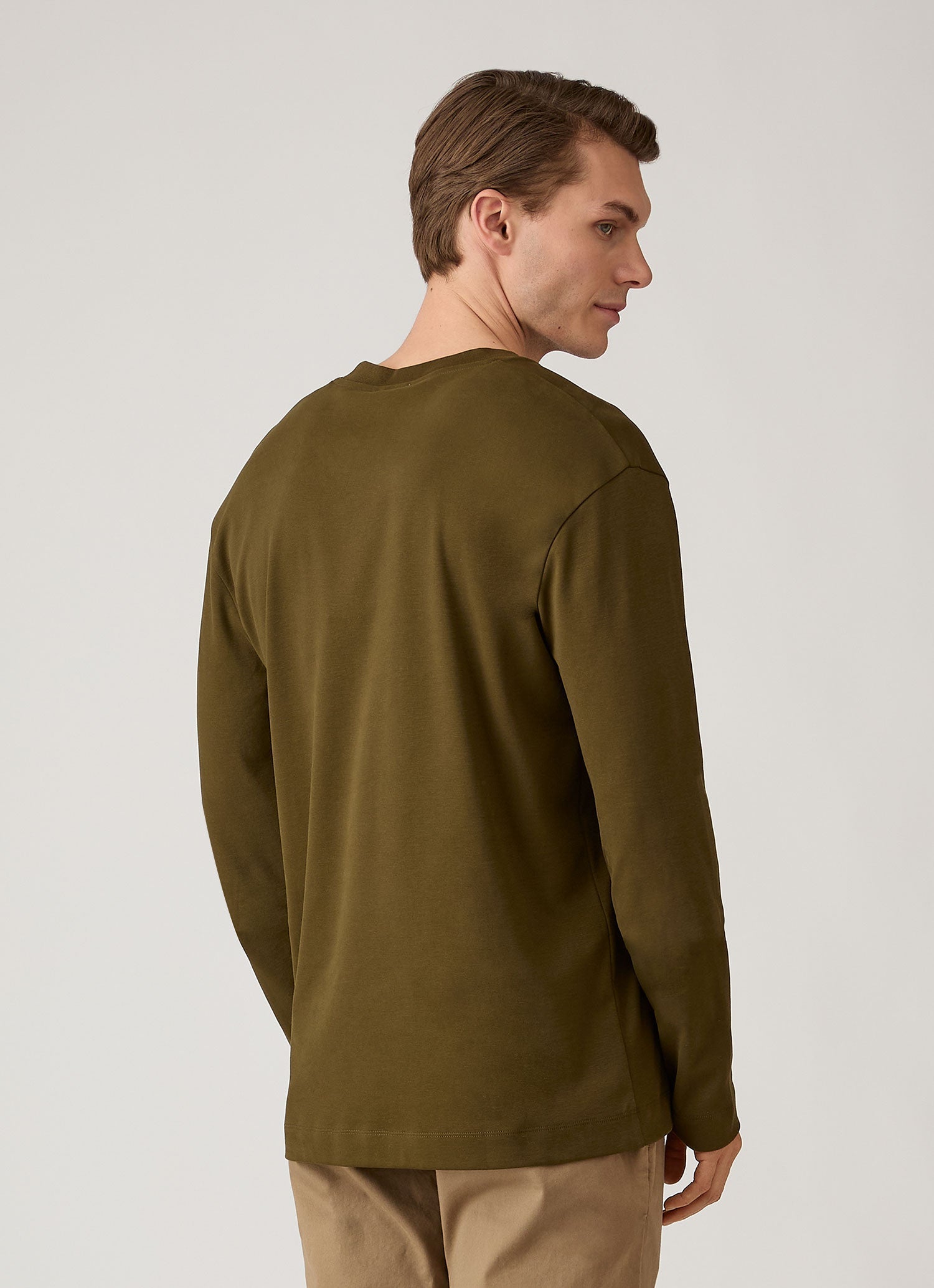 Men's Long Sleeve Heavyweight T-shirt in Loden Green
