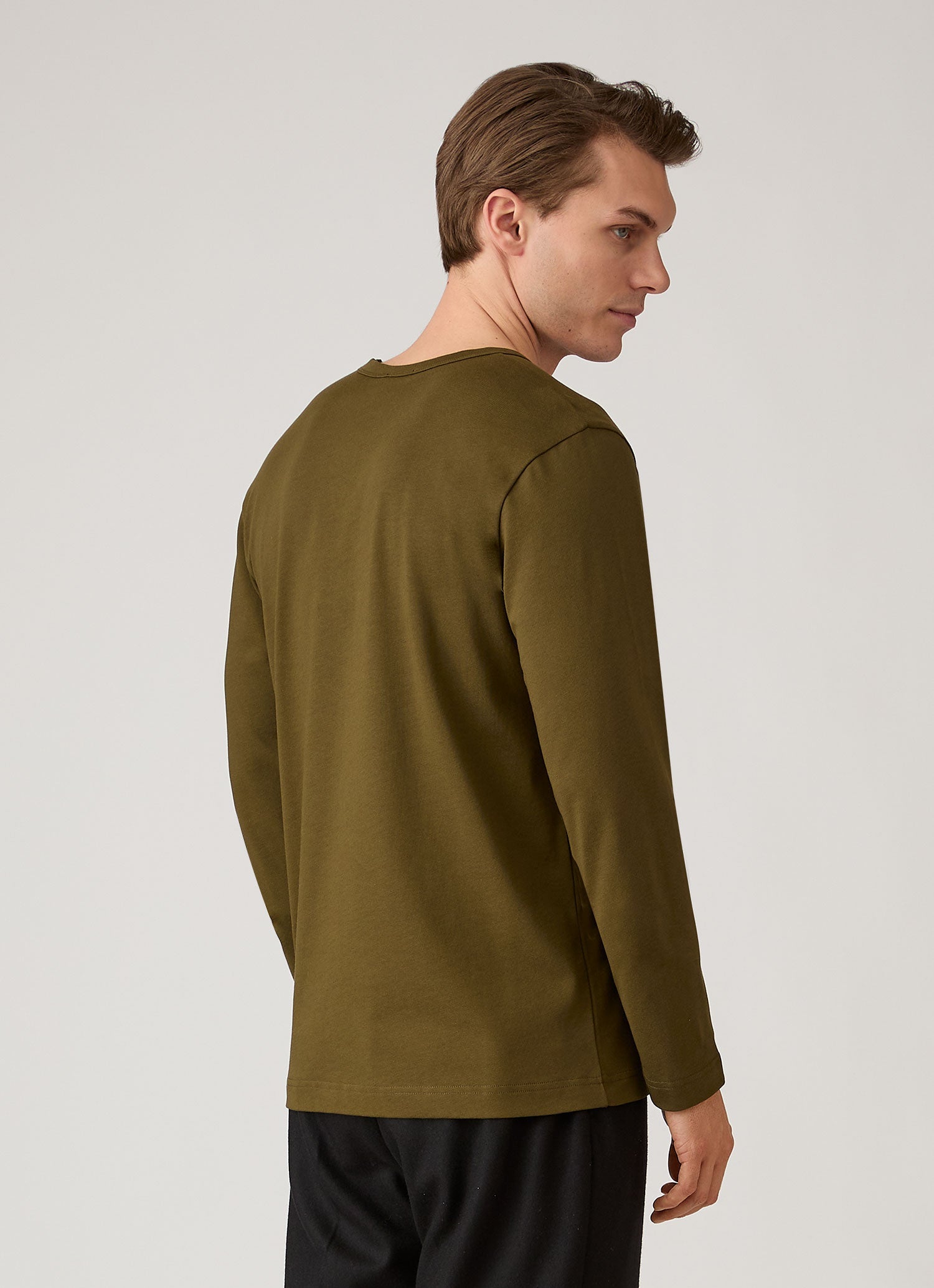 Men's Long Sleeve Heavyweight Classic T-shirt in Loden Green