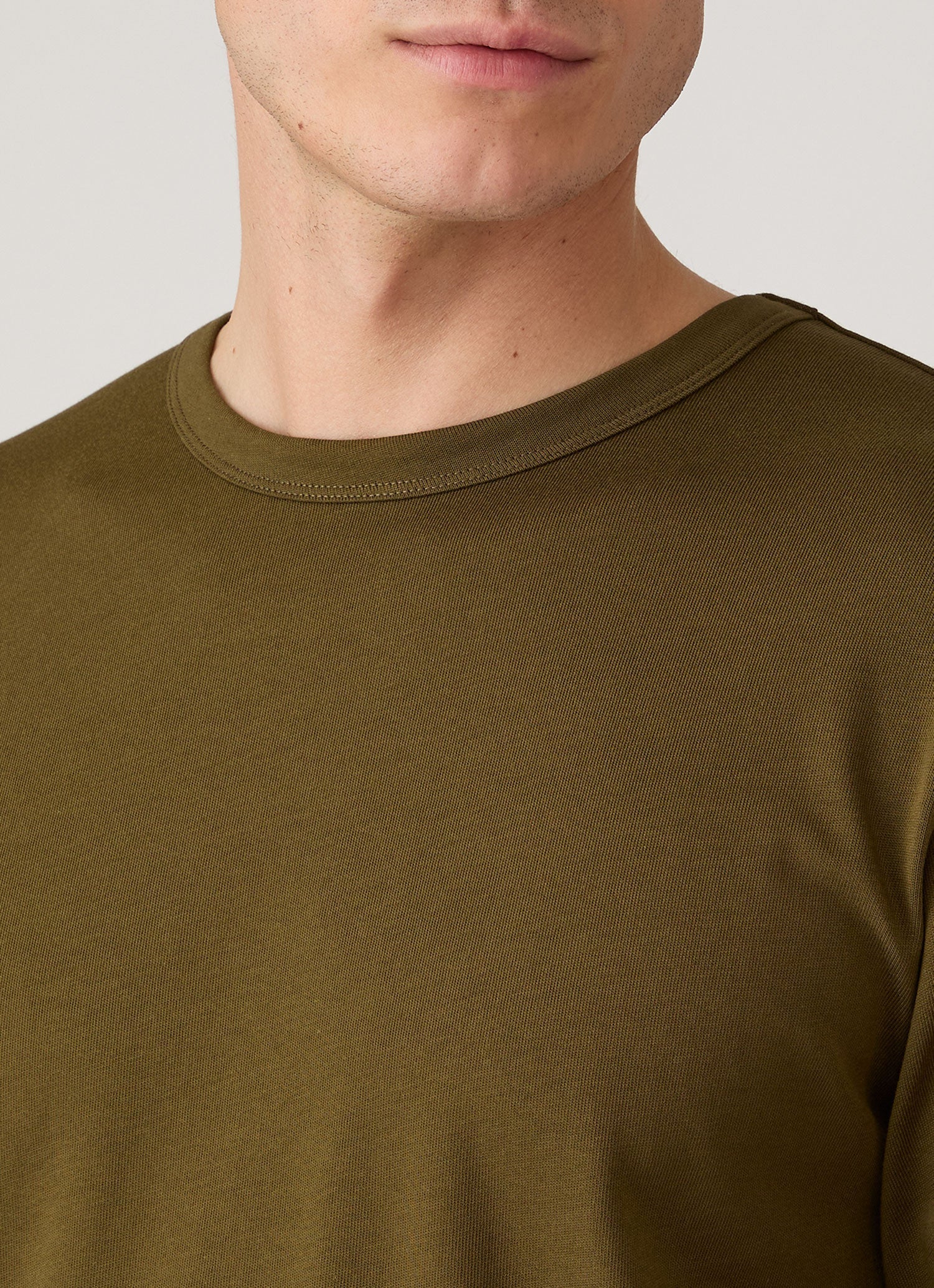 Men's Long Sleeve Heavyweight Classic T-shirt in Loden Green