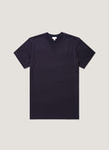 Men's Silk Cotton T-shirt in Navy