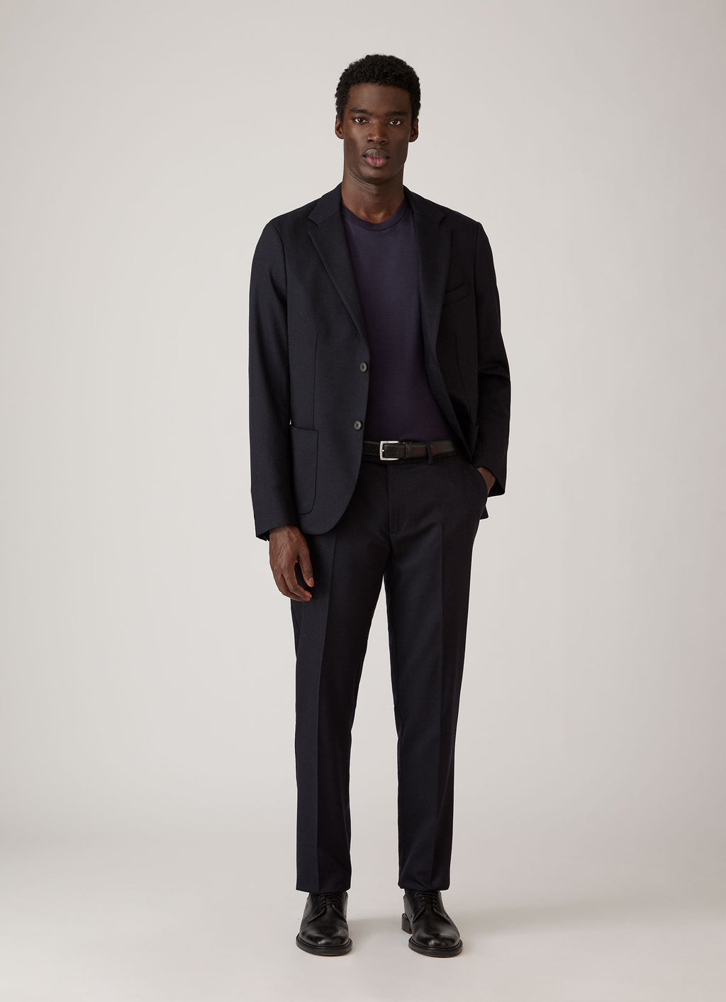 Men's Silk Cotton T-shirt in Navy